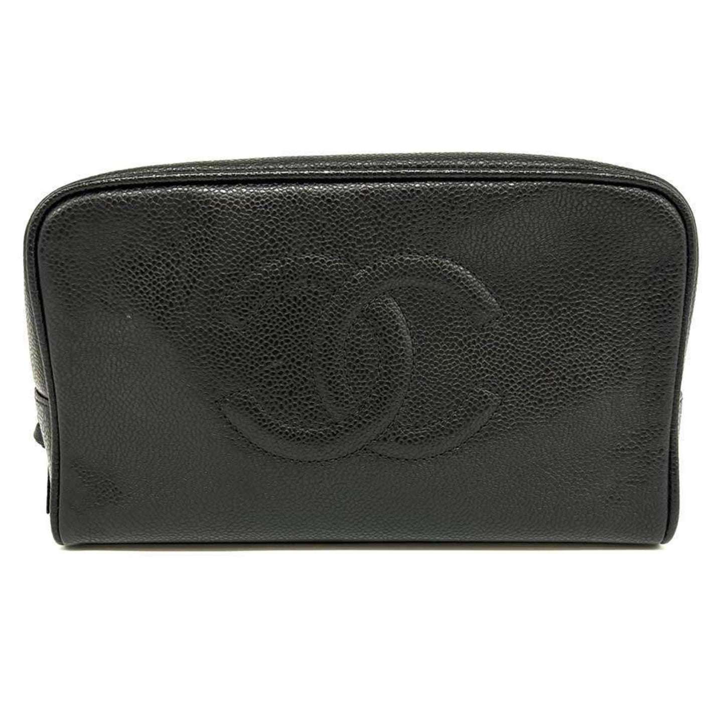 Chanel Caviar Skin Black Caviar Leather Pouch ()