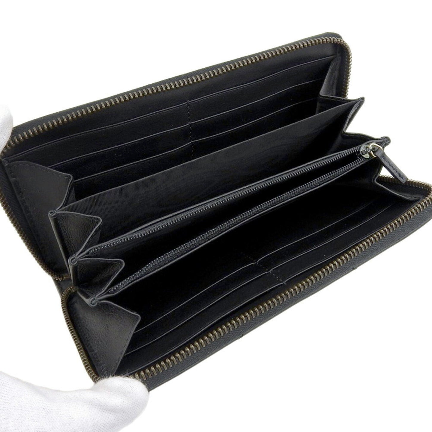 Gucci Black Leather Long Wallet (Bi-Fold) ()