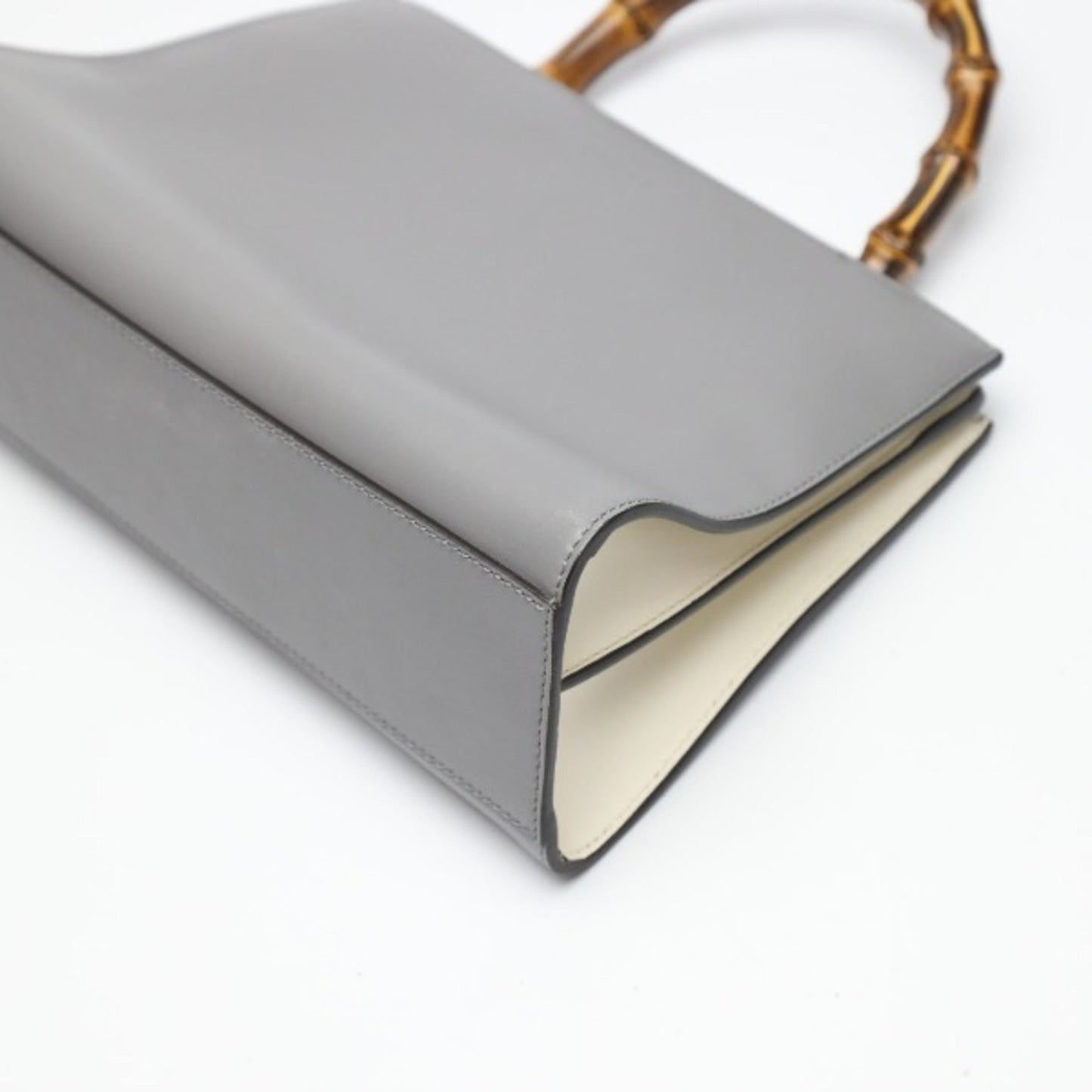 Gucci Gray Bamboo Handbag ()