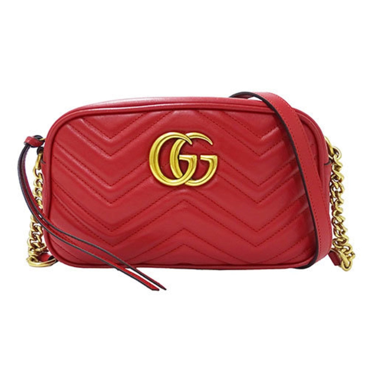 Gucci Gg Marmont Red Color Leather Shoulder Bag ()
