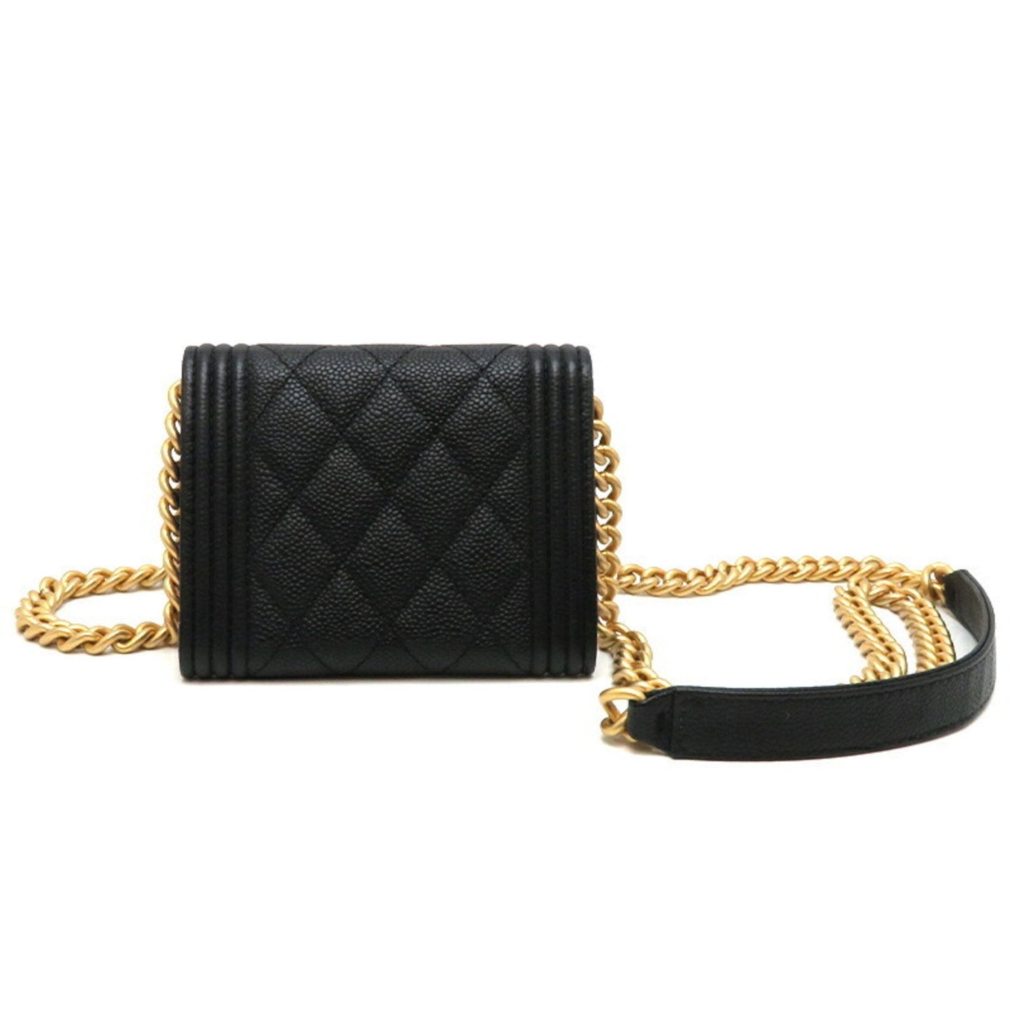 Chanel Boy Chanel Black Caviar Leather Shoulder Bag ()