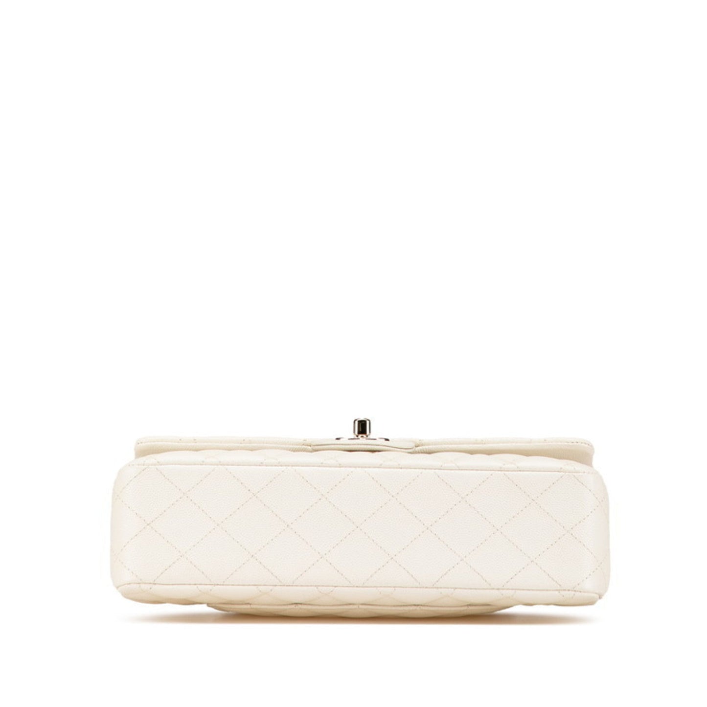 Chanel White Grained Calfskin Shoulder Bag ()