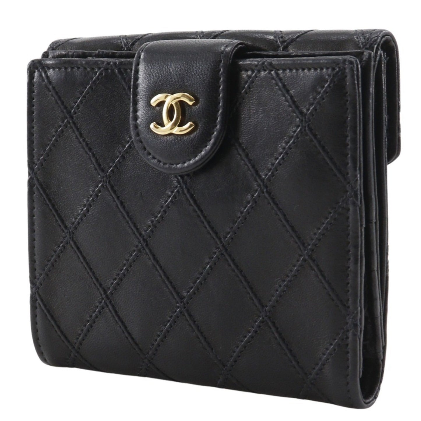 Chanel Black Leather Wallet (Bi-Fold) ()