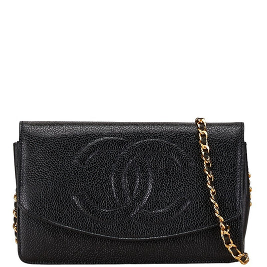 Chanel Black Caviar Leather Shoulder Bag ()