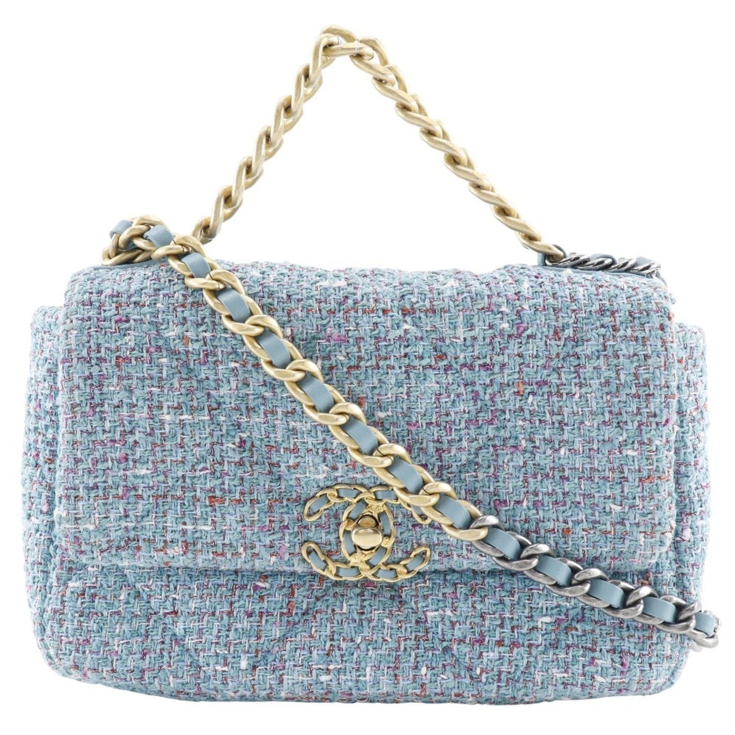 Chanel Blue Tweed Shoulder Bag ()