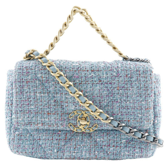 Chanel Blue Tweed Shoulder Bag ()