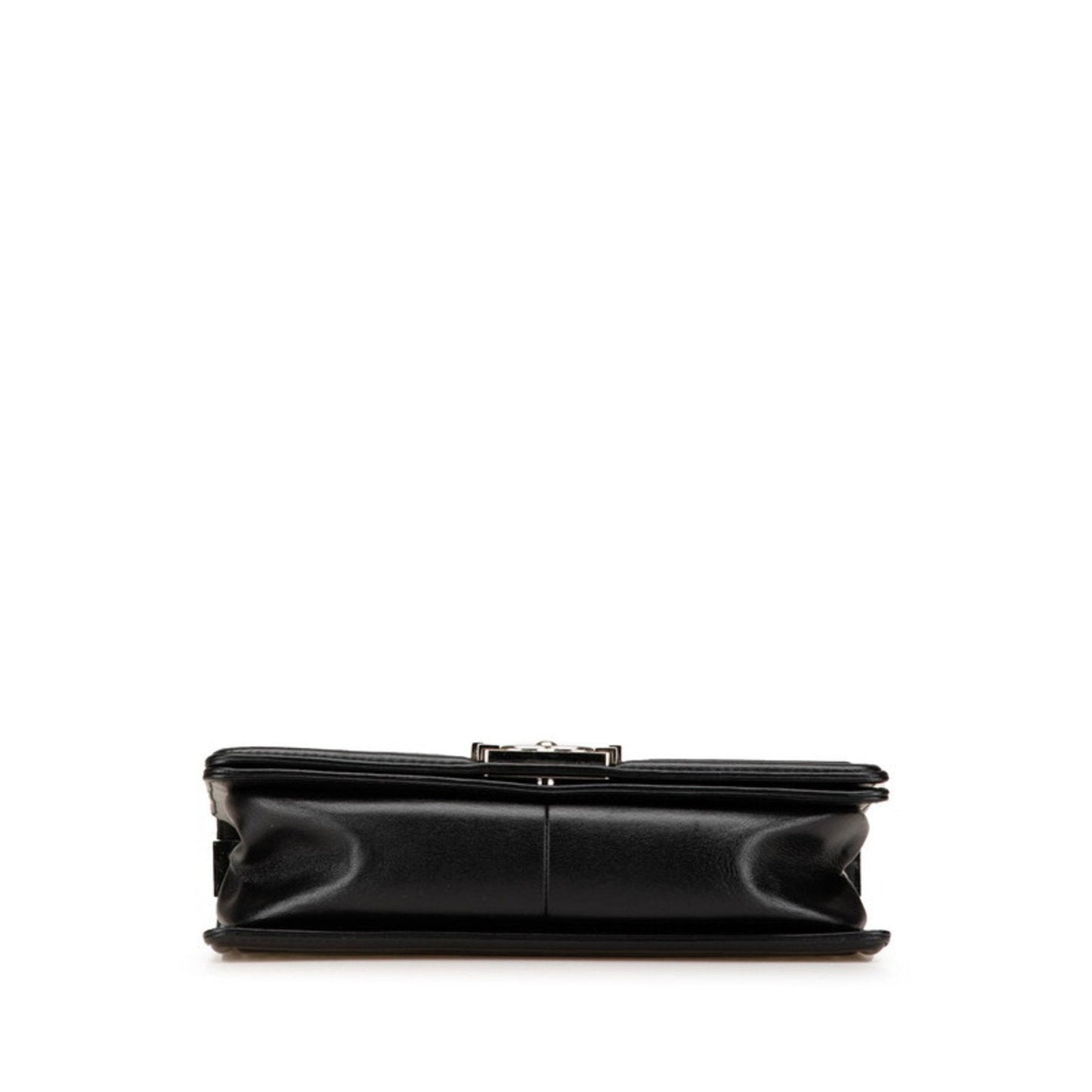 Chanel Black Silver Leather Shoulder Bag ()