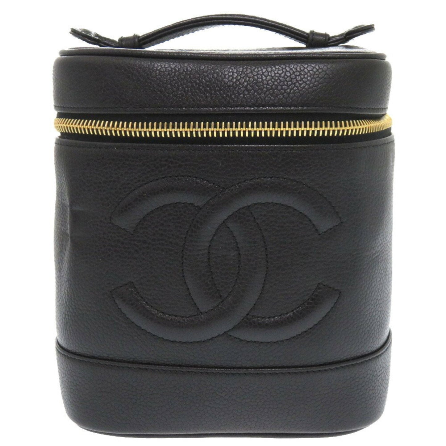 Chanel Black Caviar Leather Handbag Vanity Bag ()