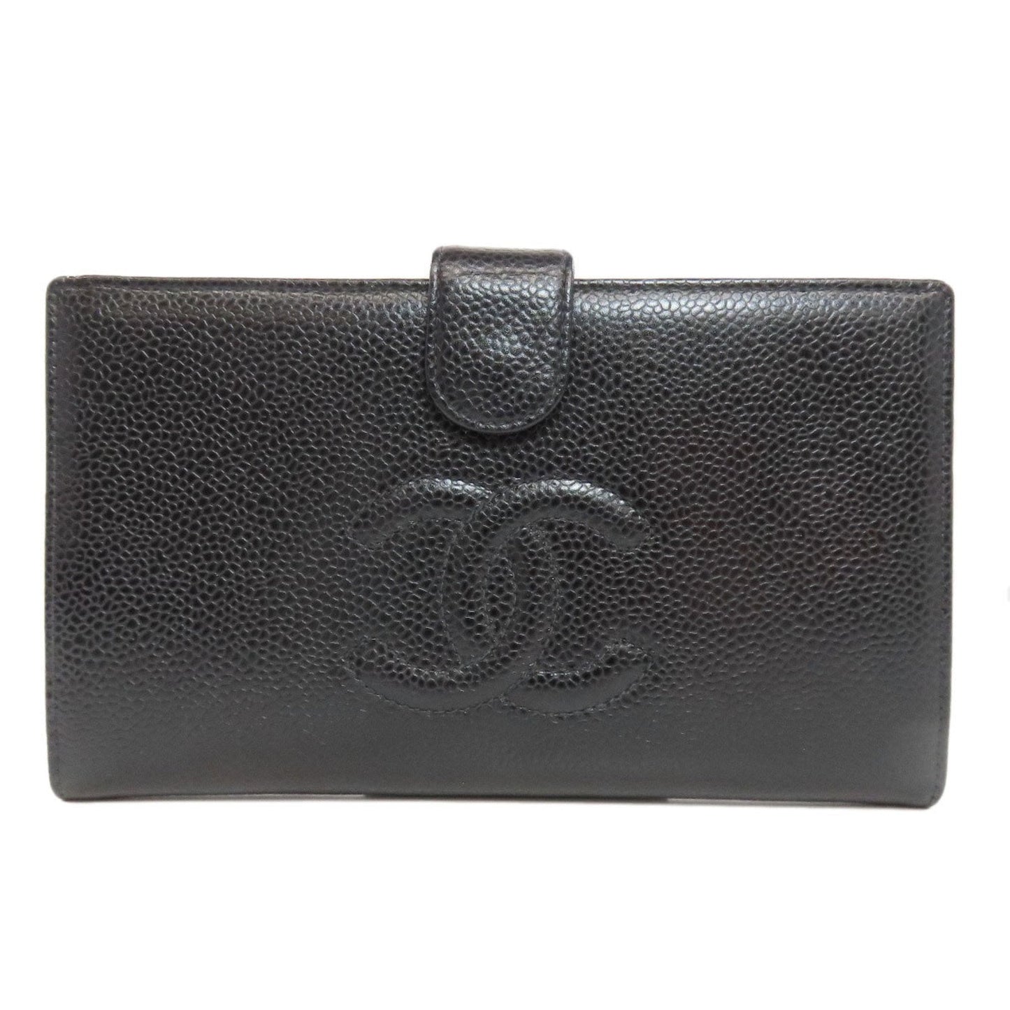 Chanel Black Grained Calfskin Wallet (Bi-Fold) ()