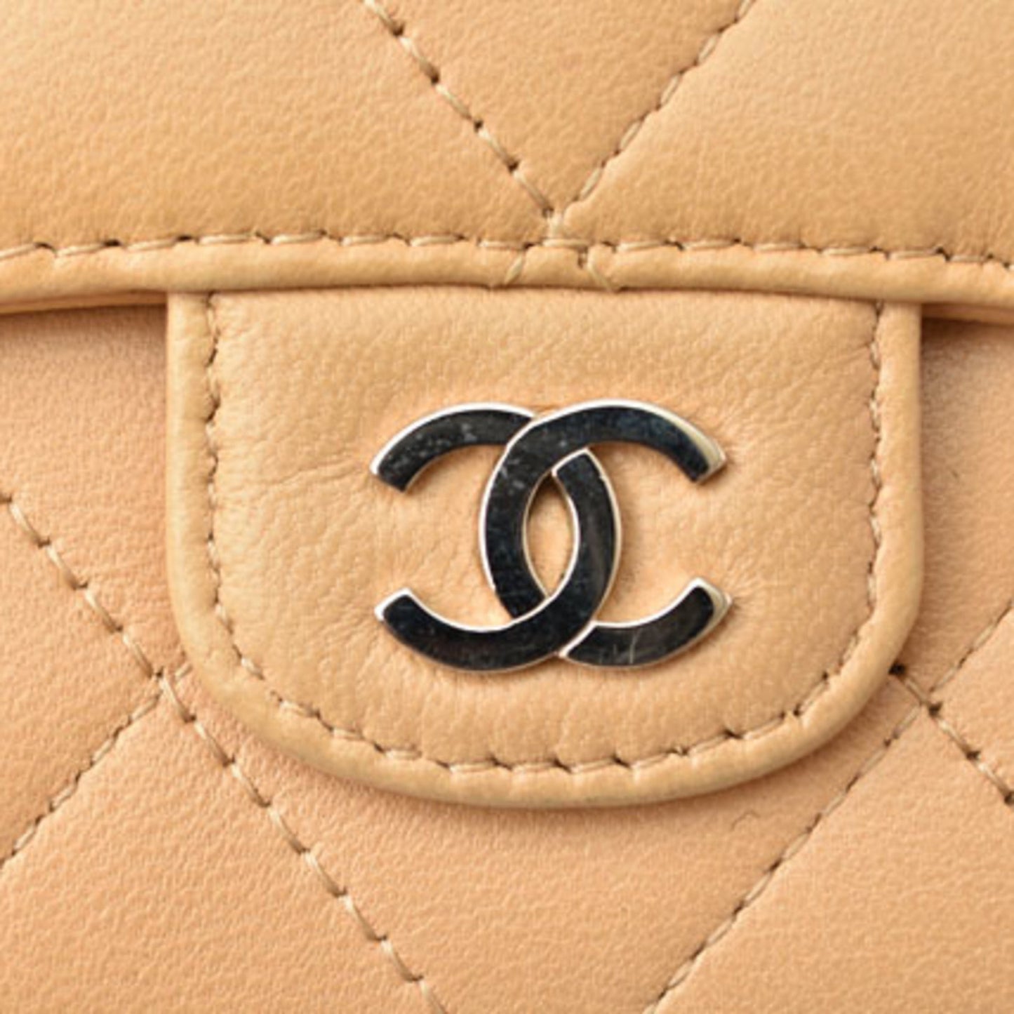 Chanel Beige Leather Coin Purse/Coin Case ()