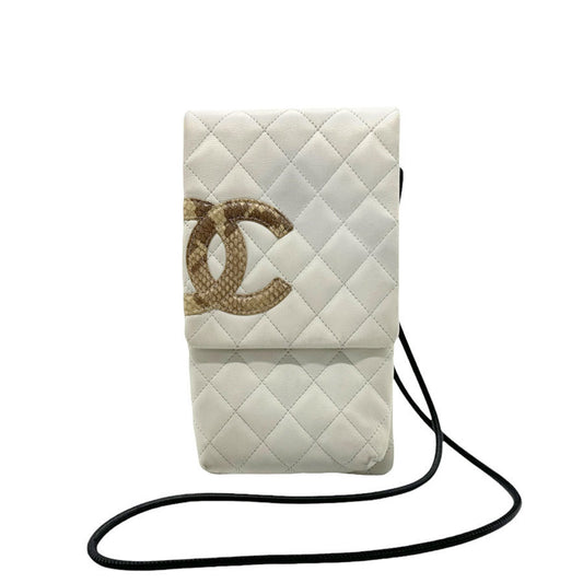Chanel White Leather Shoulder Bag ()