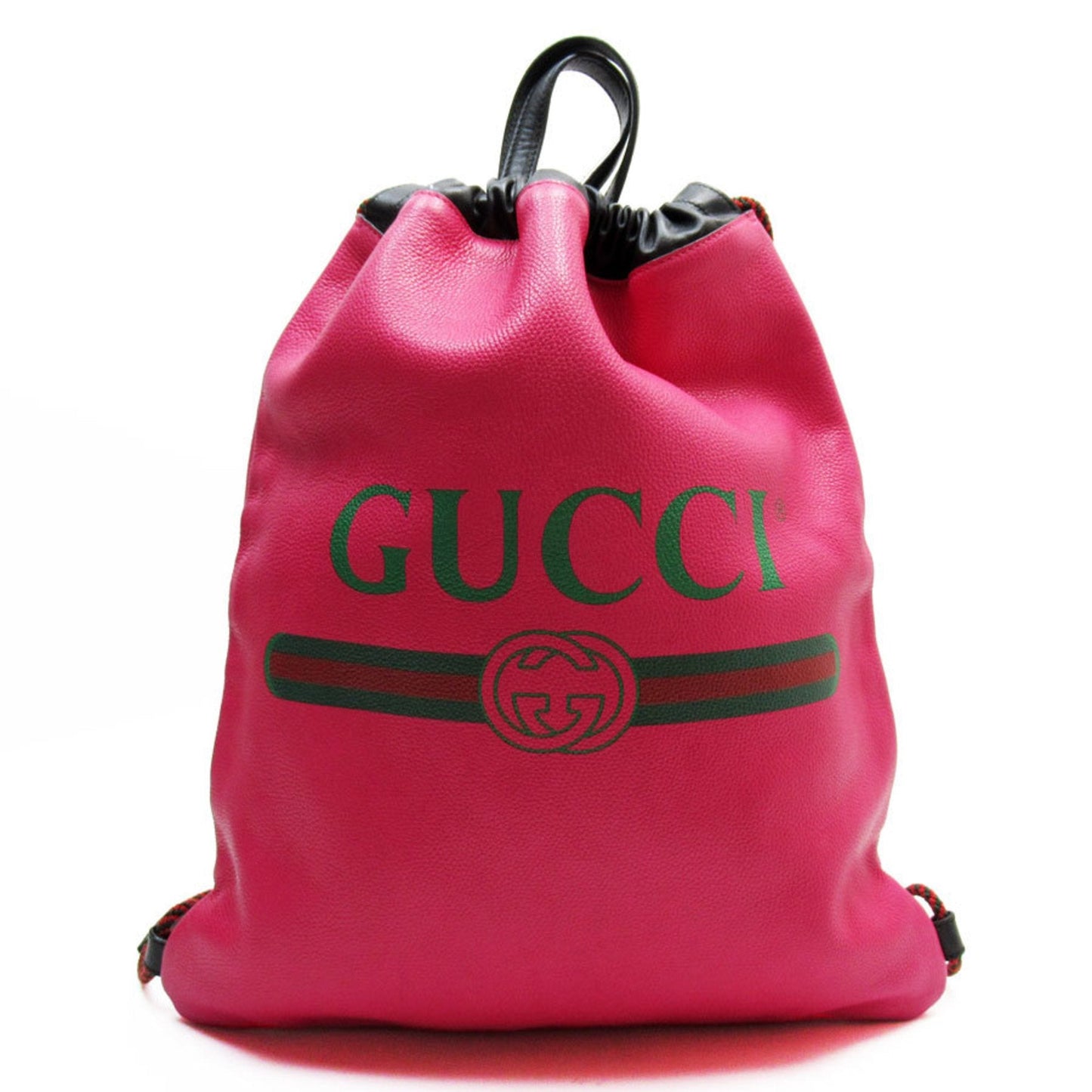Gucci Black Pink Leather Backpack ()