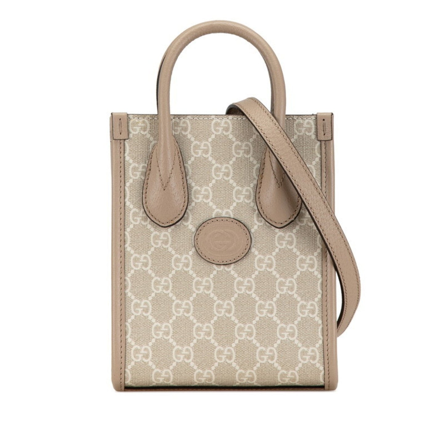 Gucci Beige Pvc Leather Handbag Shoulder Bag ()