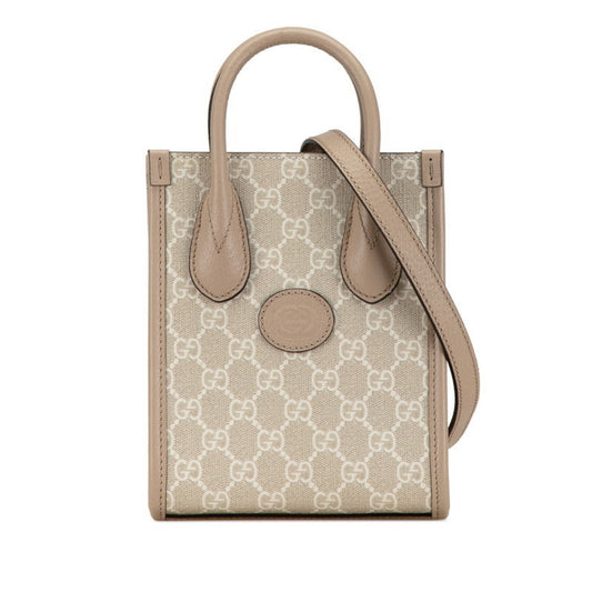 Gucci Beige Pvc Leather Handbag Shoulder Bag ()