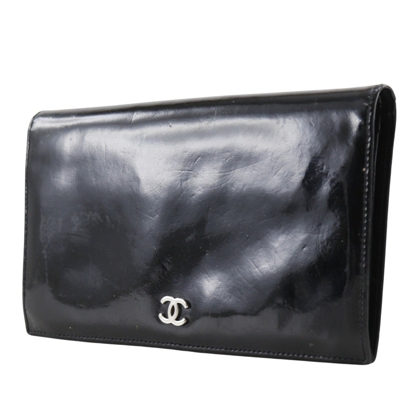 Chanel Black Patent Leather Coin Purse/Coin Case ()
