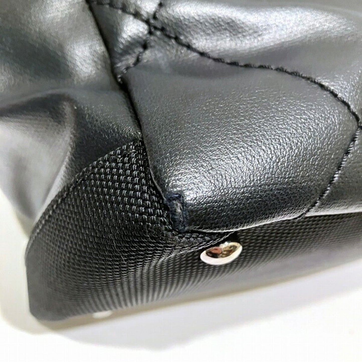 Chanel Black Canvas Leather Tote Bag ()