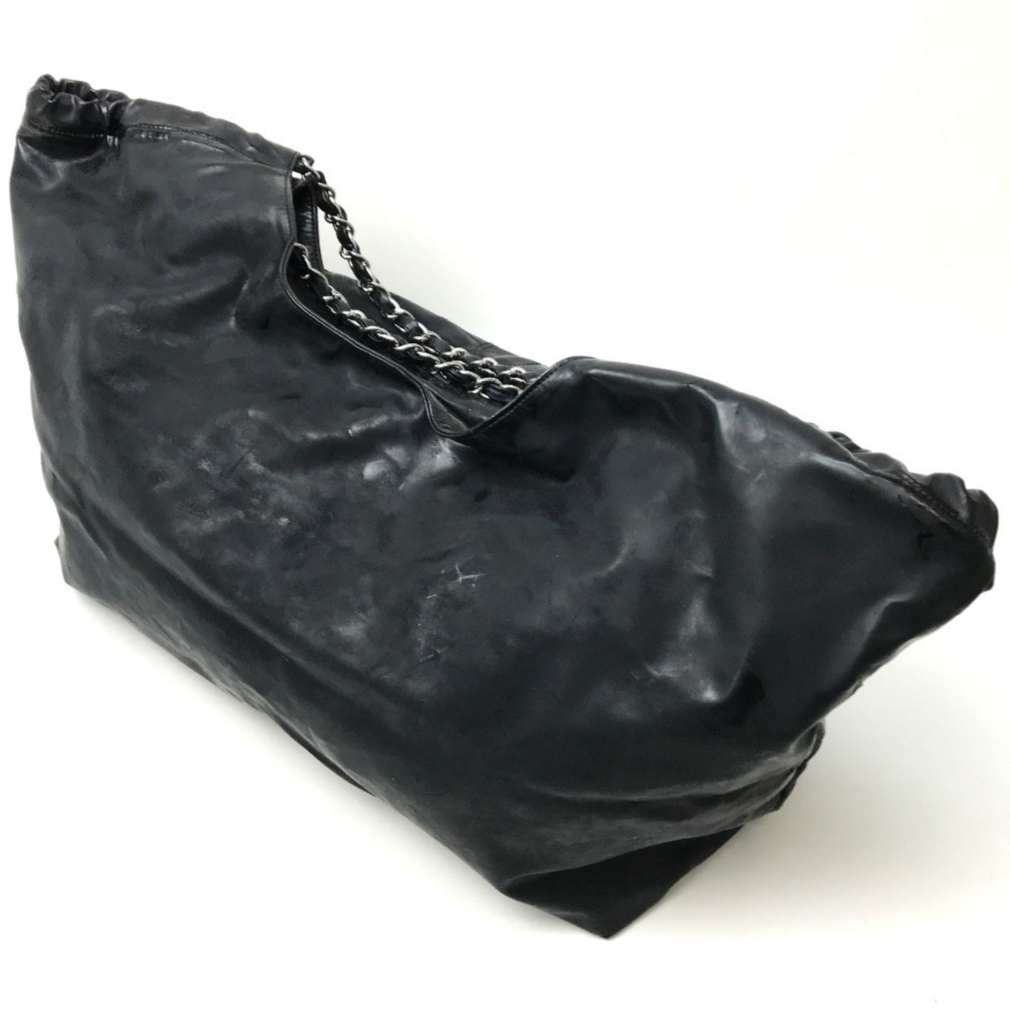 Chanel Black Patent Leather Shoulder Bag Tote Bag ()