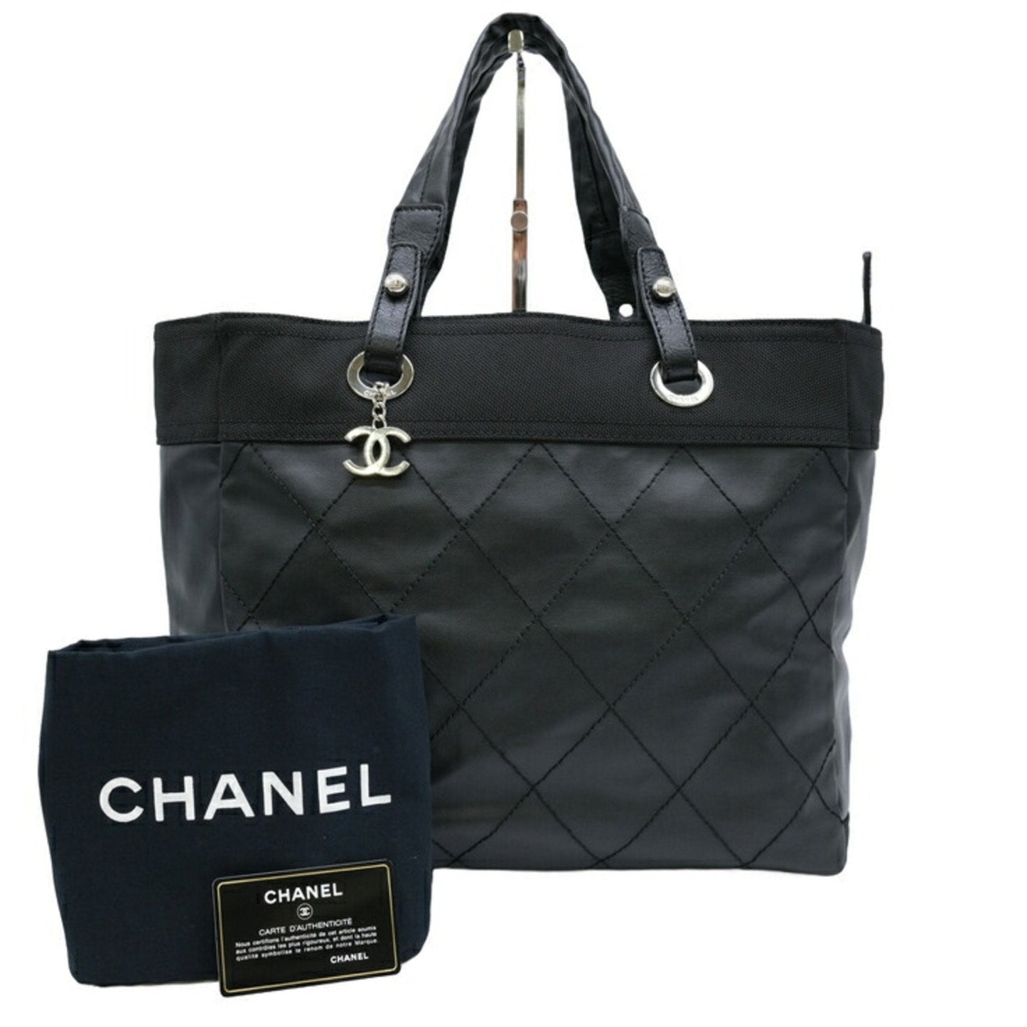Chanel Black Coated Canvas Tote Bag ()
