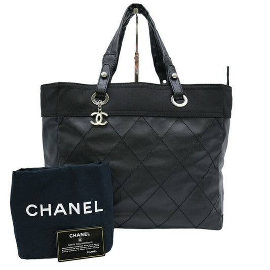 Chanel Black Coated Canvas Tote Bag ()