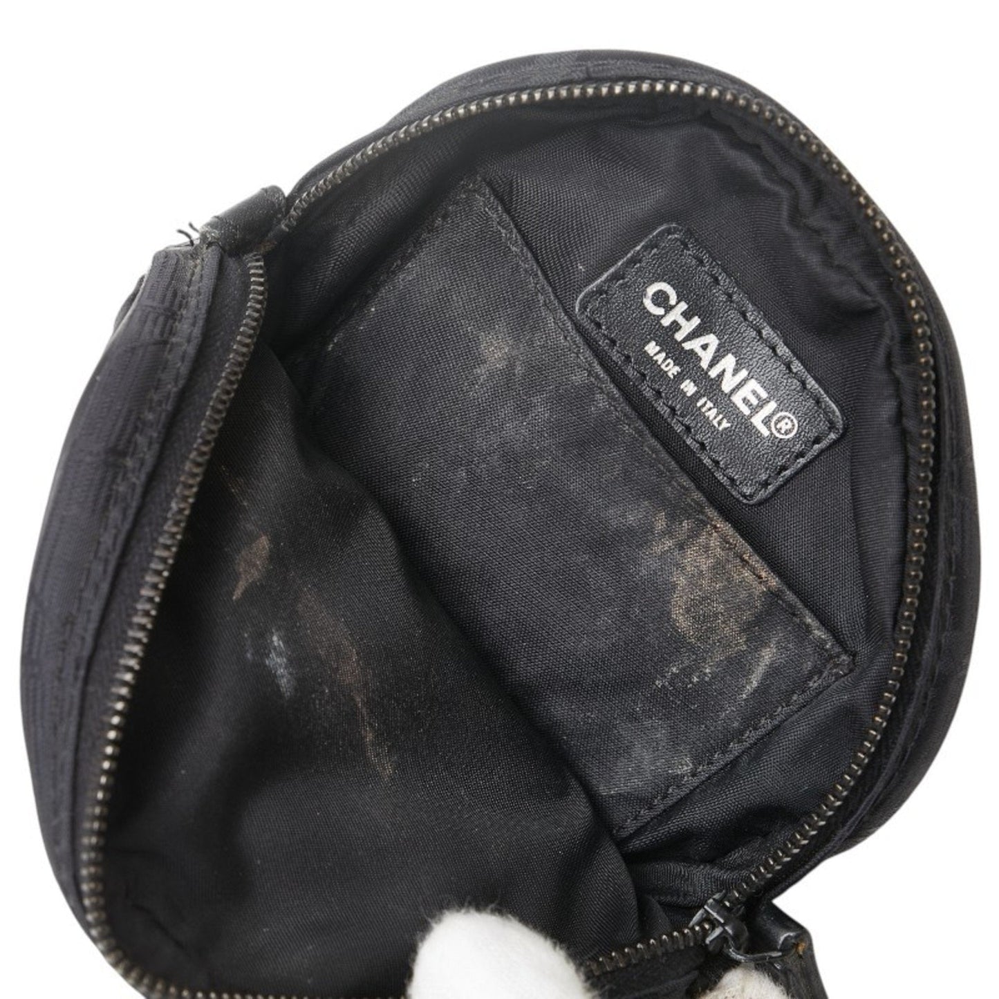 Chanel Black Nylon Leather Pouch ()