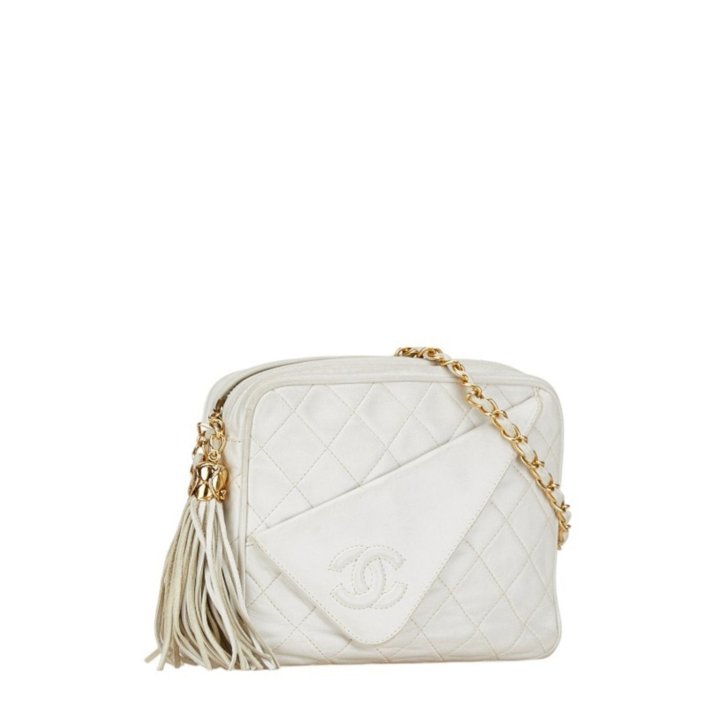 Chanel White Leather Shoulder Bag ()