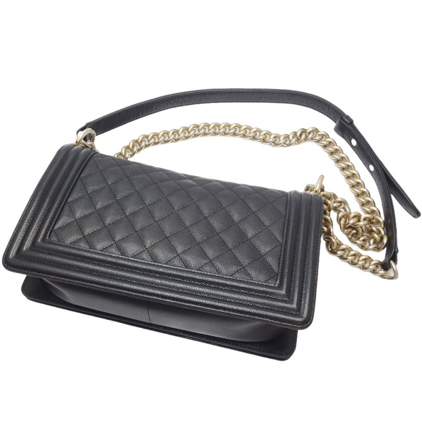 Chanel Black Caviar Leather Shoulder Bag ()