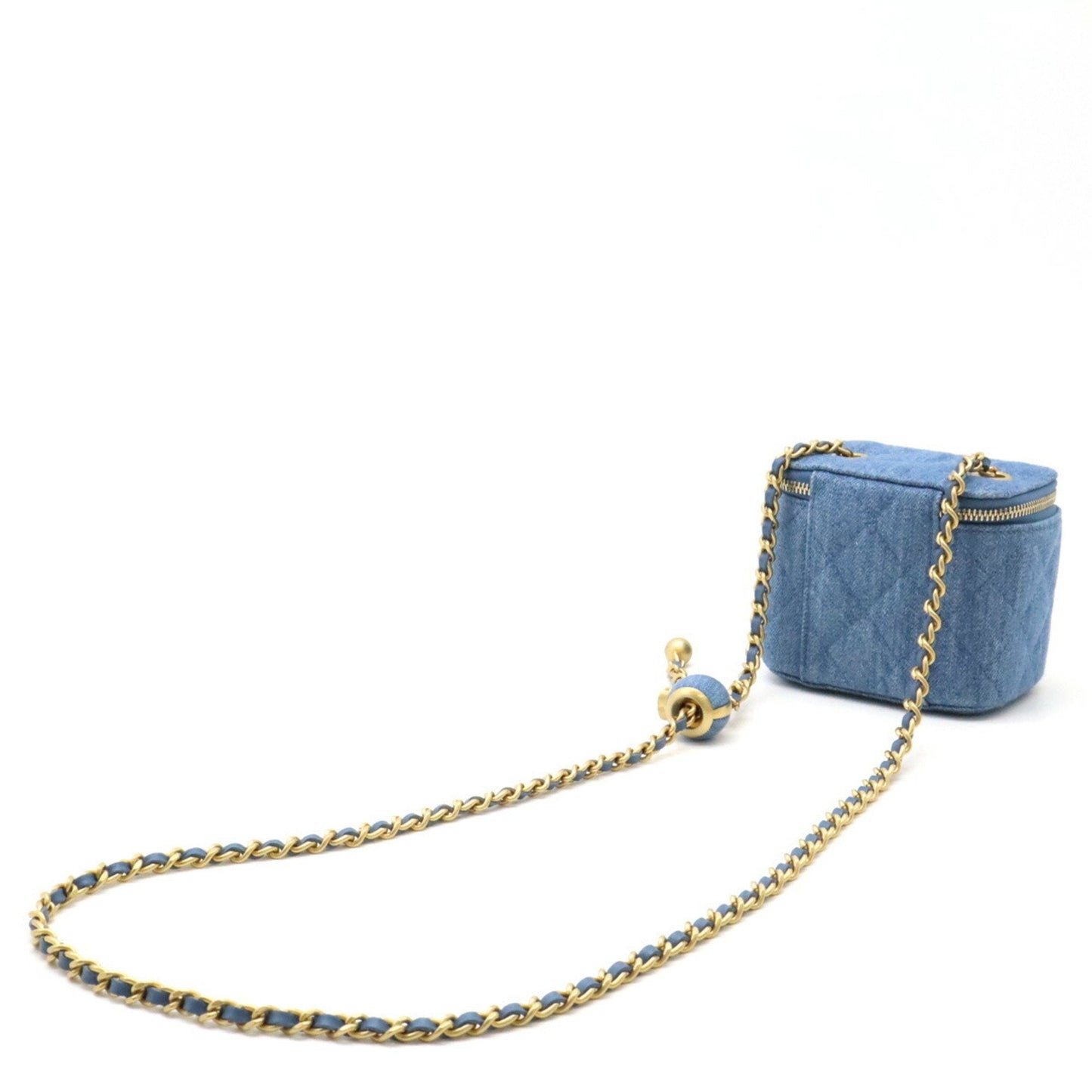 Chanel Blue Denim Leather Shoulder Bag ()