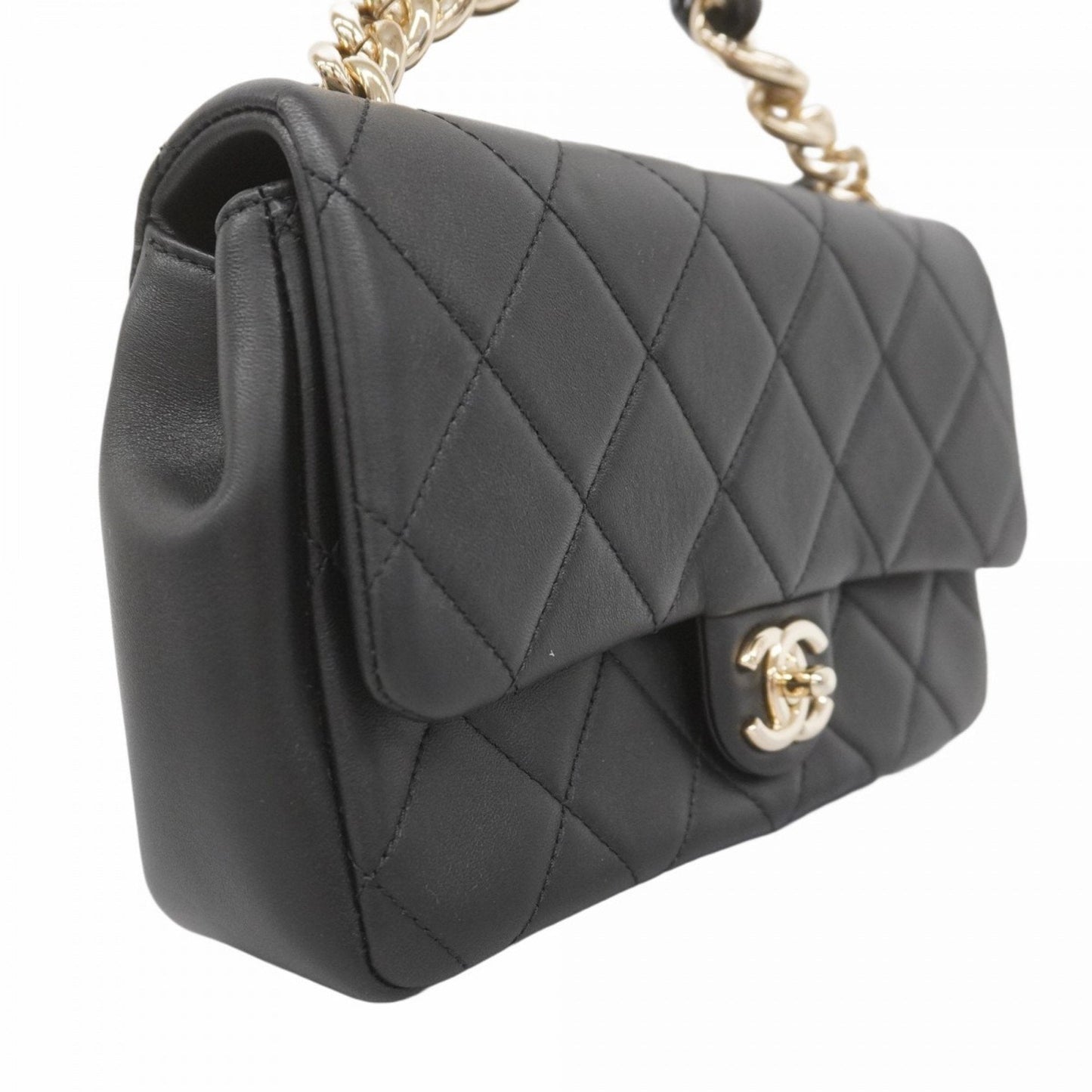 Chanel Black Leather Shoulder Bag ()