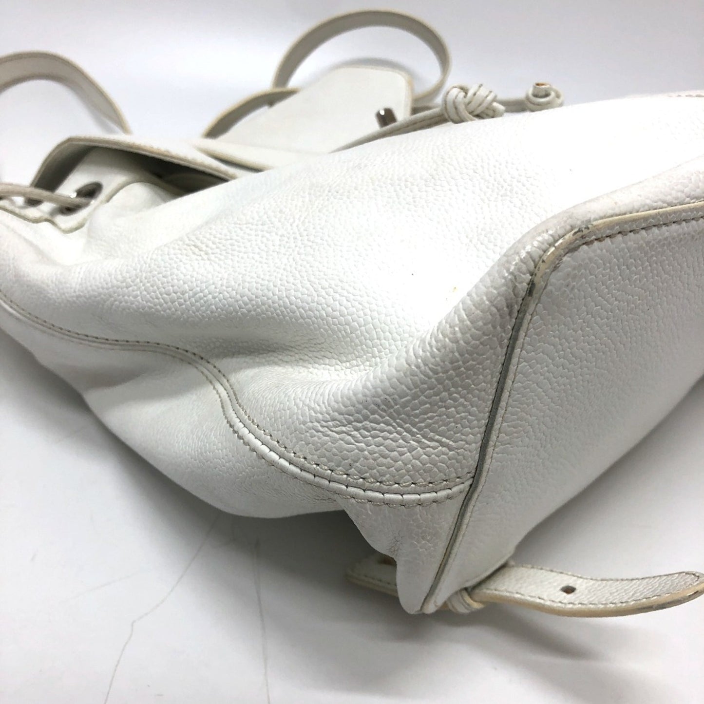 Chanel White Leather Backpack ()