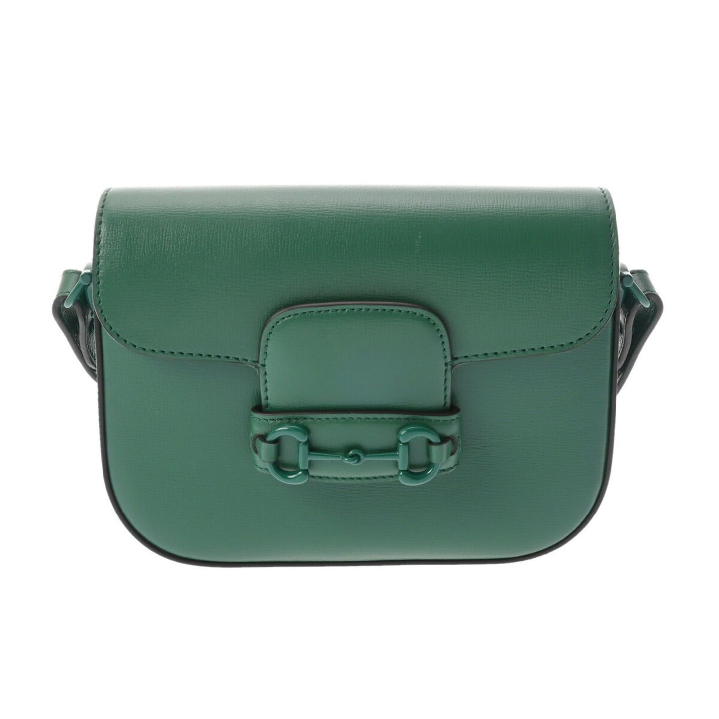 Gucci Horsebit Green Leather Shoulder Bag ()