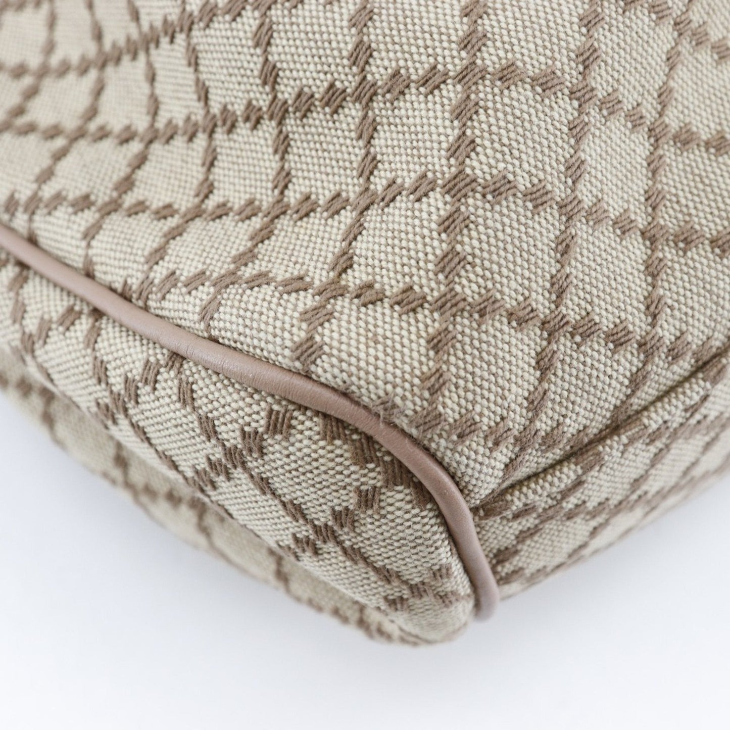 Gucci Beige Pink Canvas Handbag ()