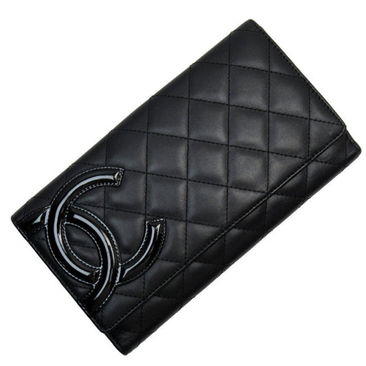 Chanel Black Leather Long Wallet (Bi-Fold) ()
