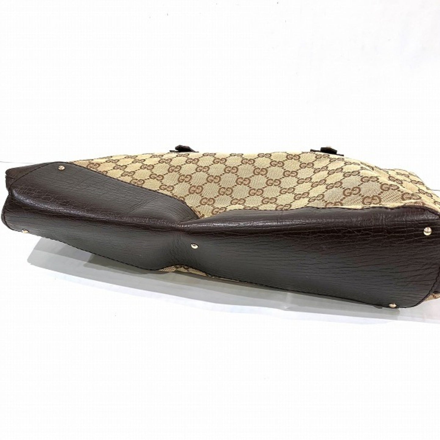 Gucci Horsebit Brown Gg Canvas Leather Tote Bag ()