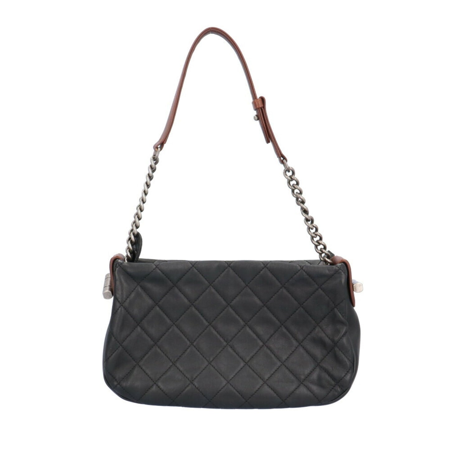 Chanel Black Brown Leather Shoulder Bag ()