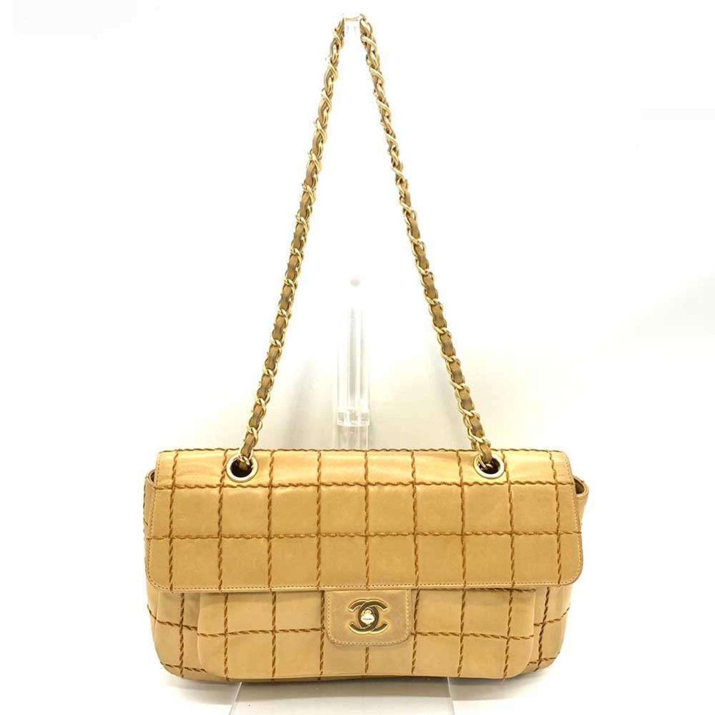 Chanel Beige Leather Shoulder Bag ()