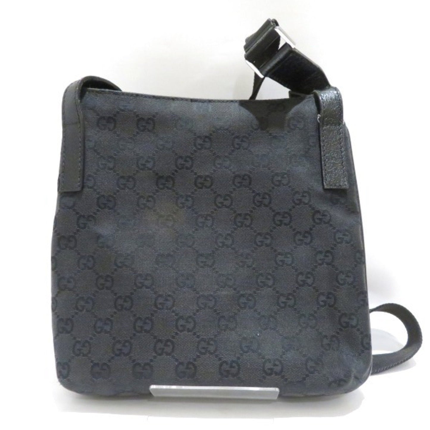 Gucci Black Gg Canvas Leather Shoulder Bag ()
