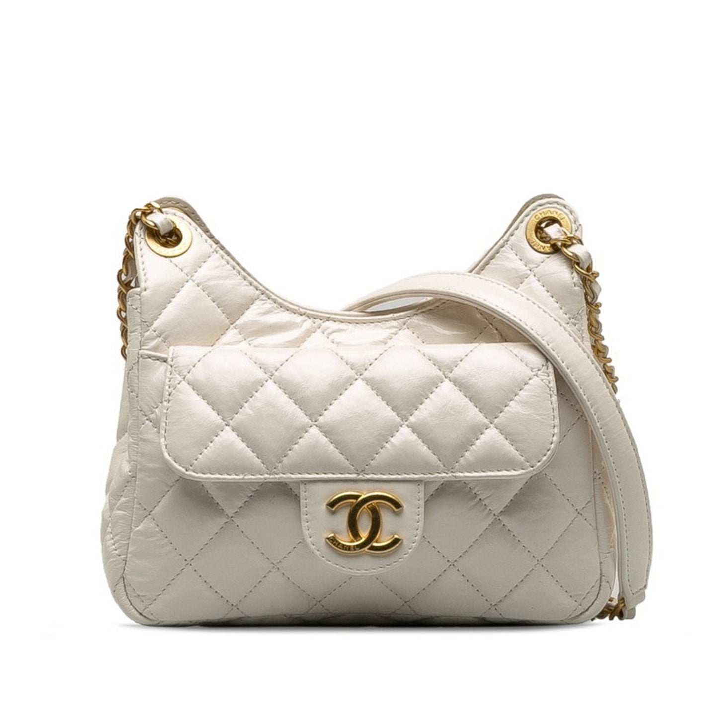 Chanel White Leather Shoulder Bag ()