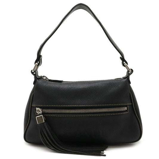Chanel Black Leather Handbag Shoulder Bag ()