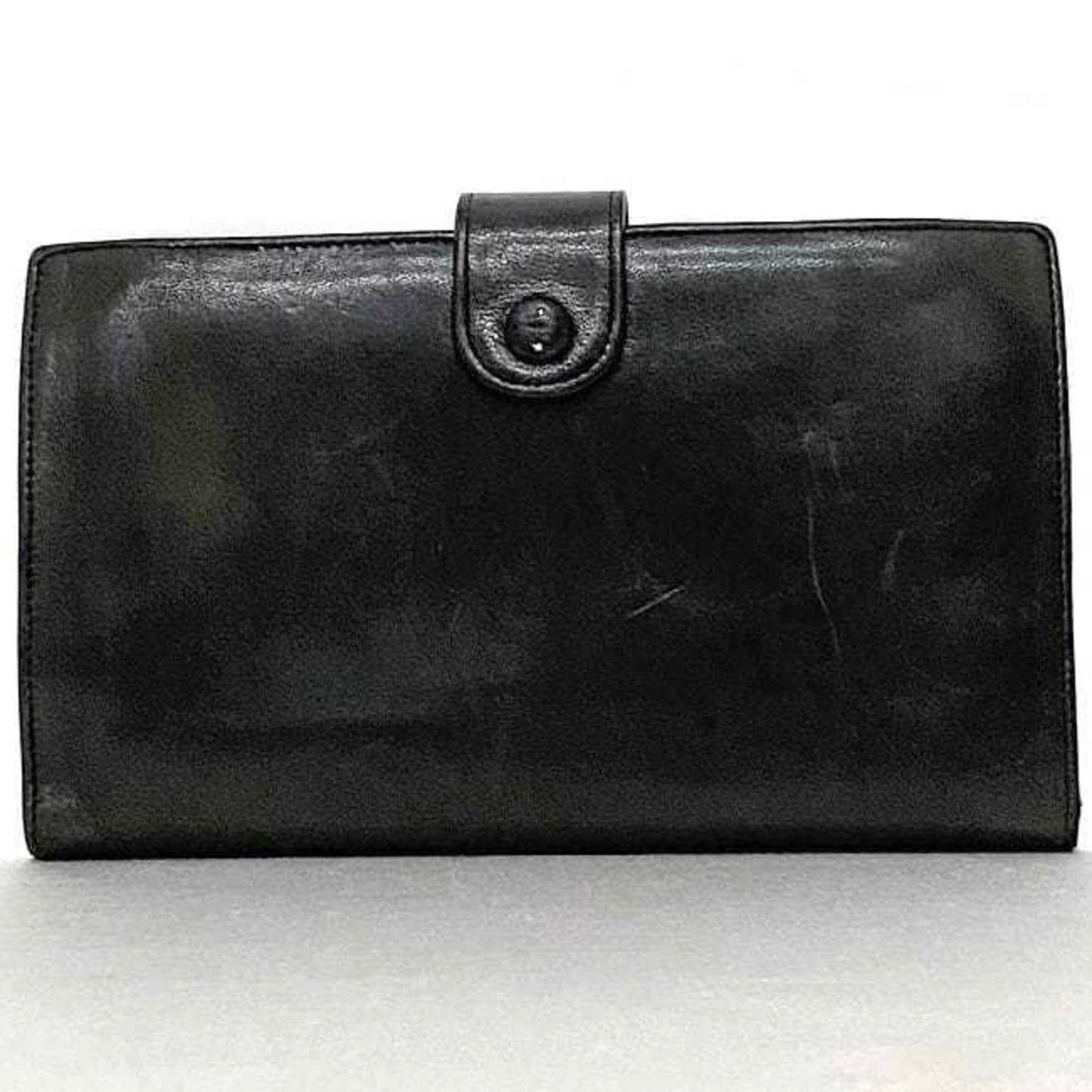 Chanel Black Leather Long Wallet (Bi-Fold) ()