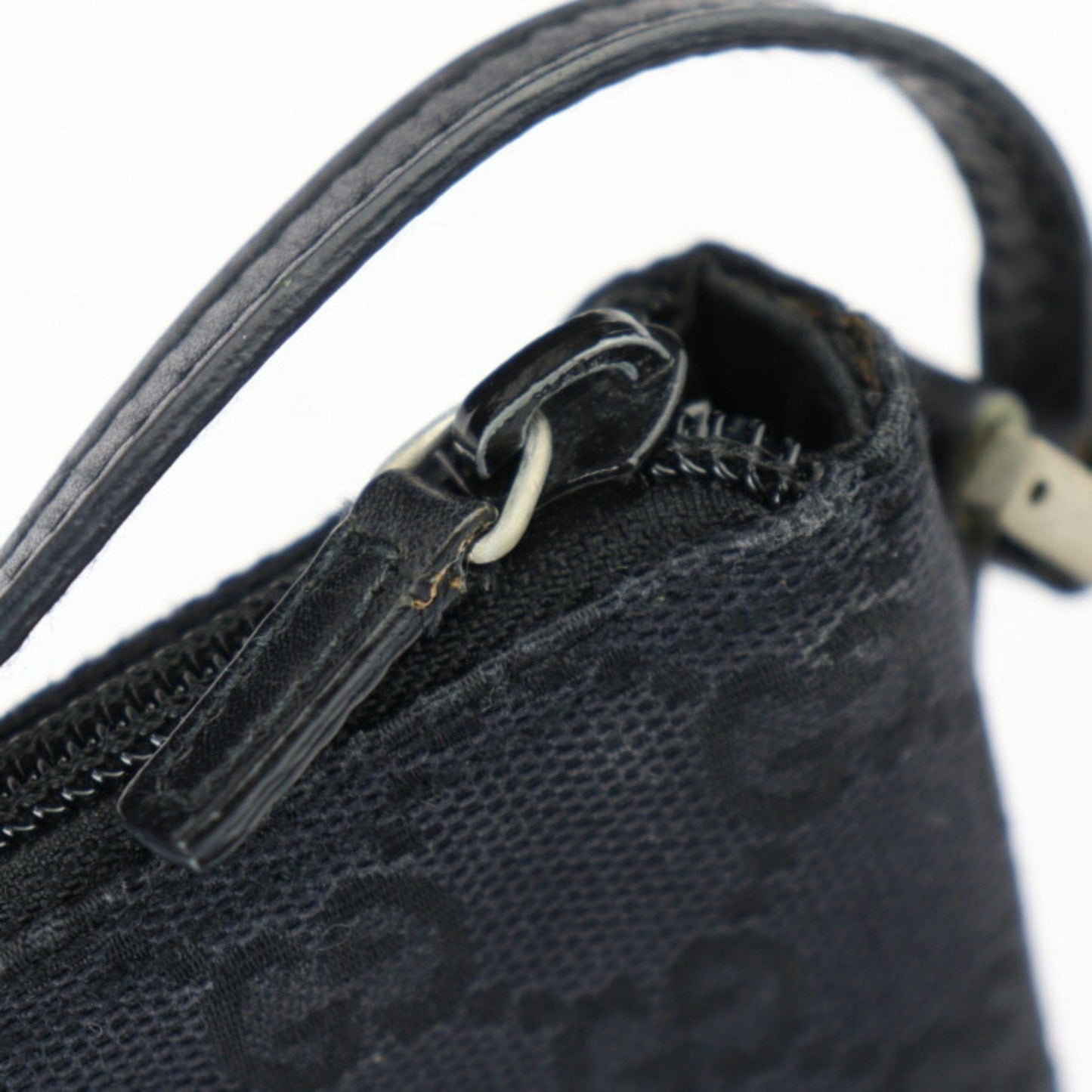 Gucci Black Canvas Leather Handbag ()