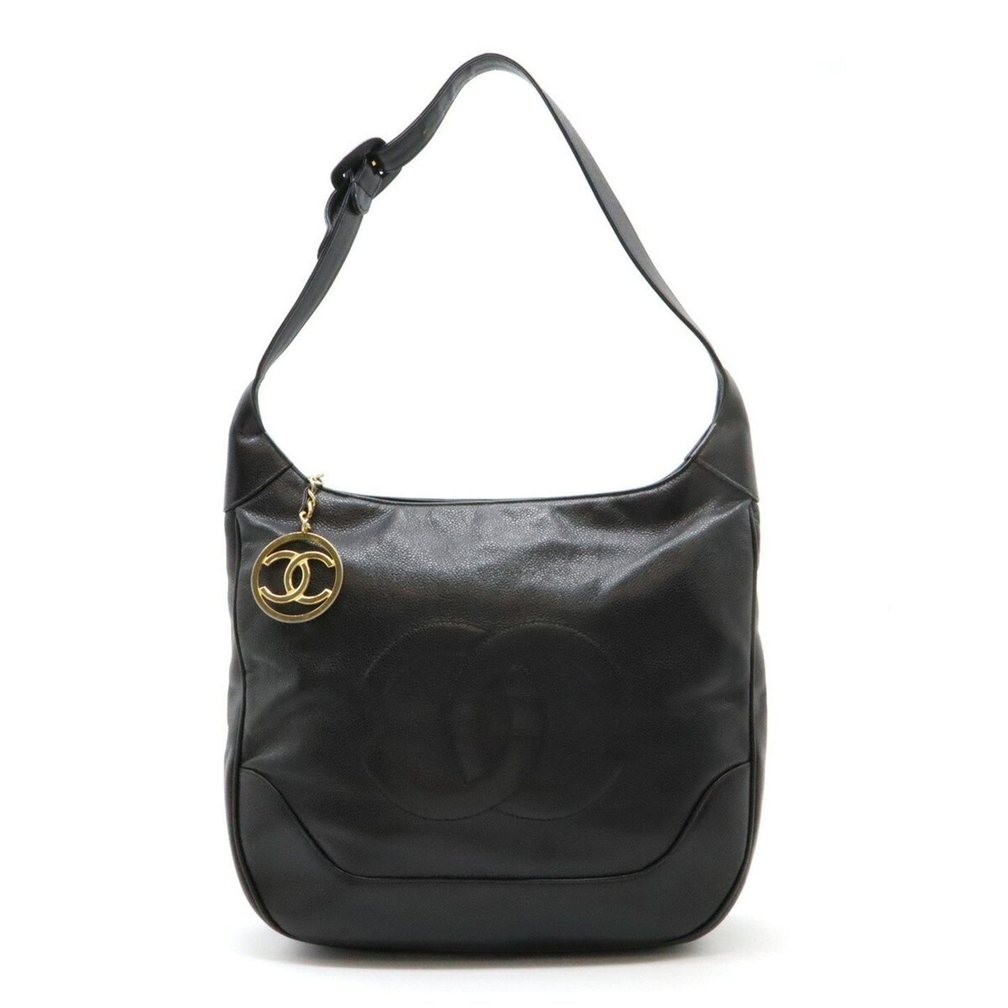 Chanel Black Grained Calfskin Shoulder Bag ()