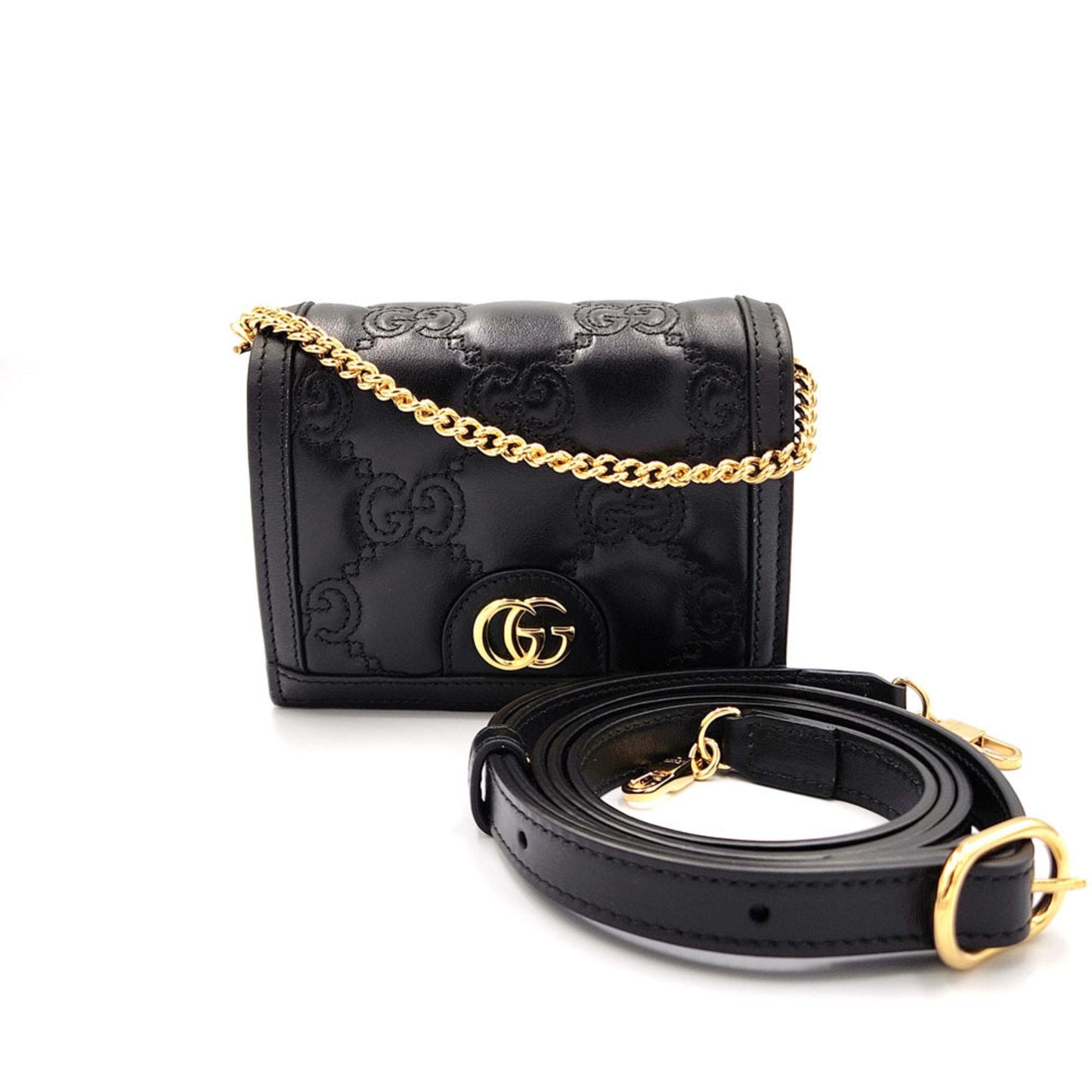 Gucci Black Leather Handbag Shoulder Bag ()