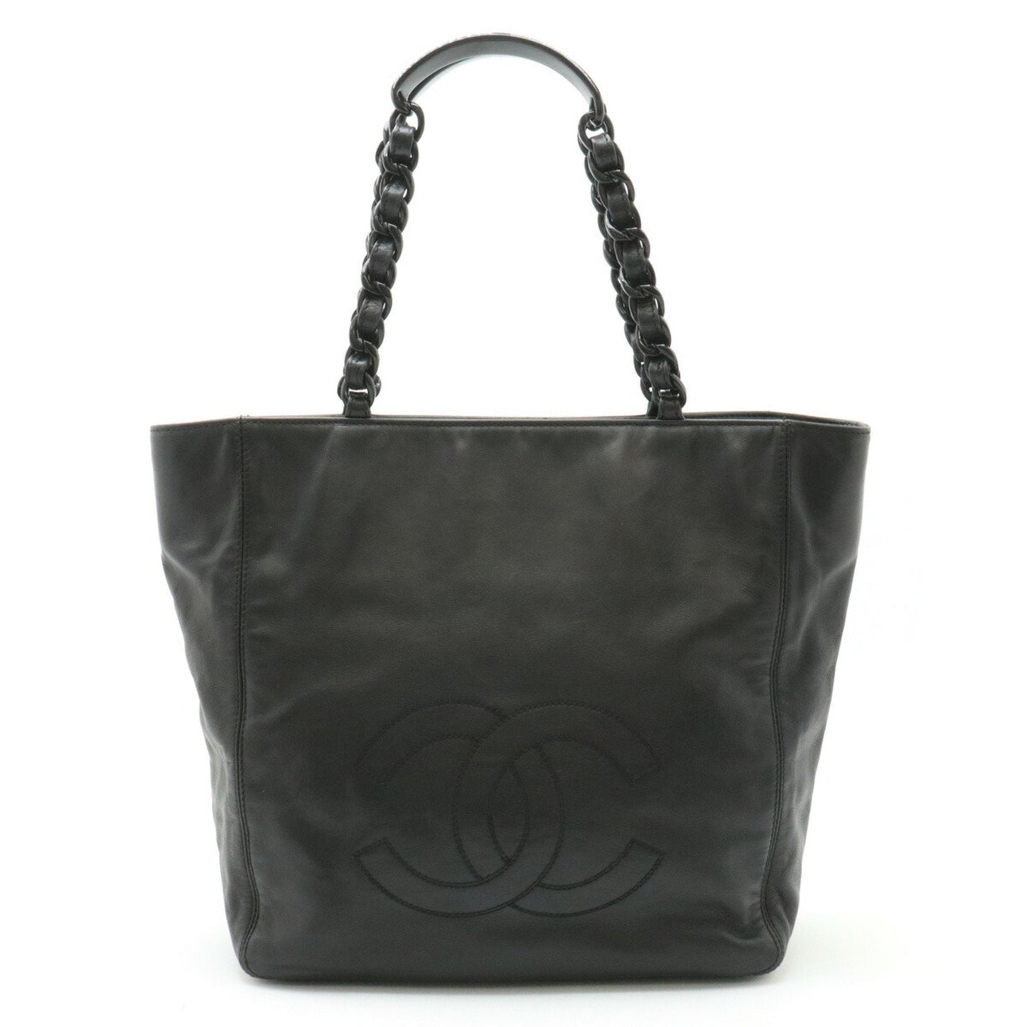 Chanel Black Plastic Leather Tote Bag ()