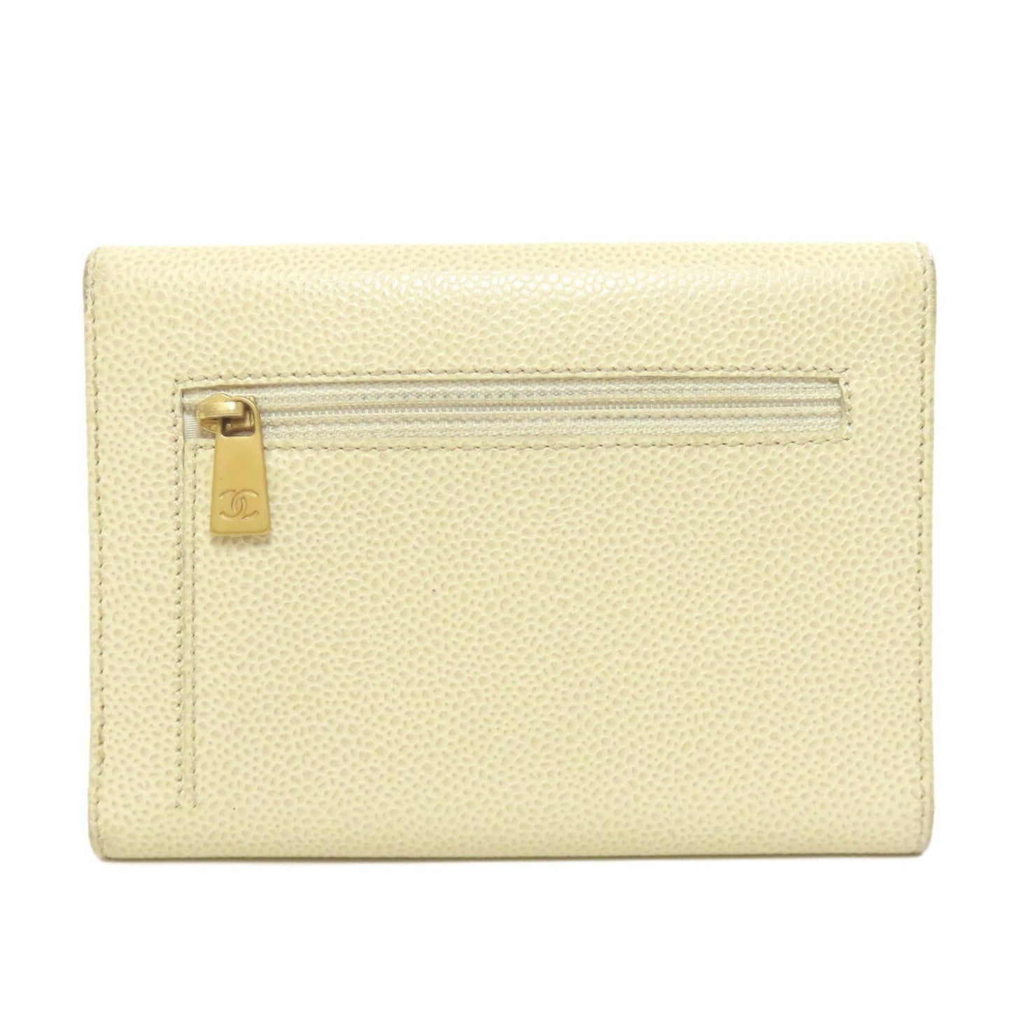 Chanel Cream Leather Wallet (Bi-Fold) ()