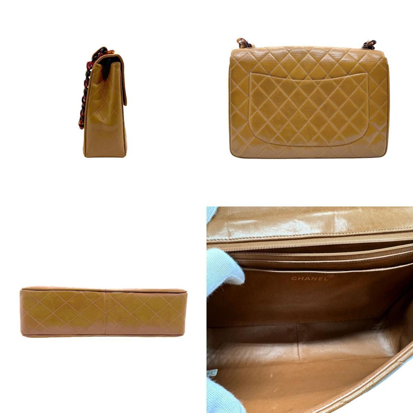 Chanel Brown Leather Plastic Shoulder Bag ()