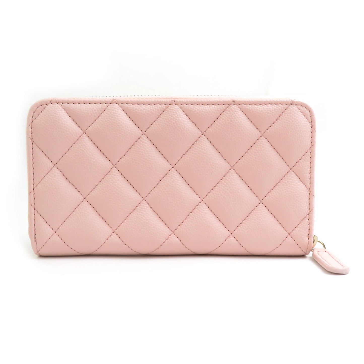 Chanel Pink Grained Calfskin Long Wallet (Bi-Fold) ()