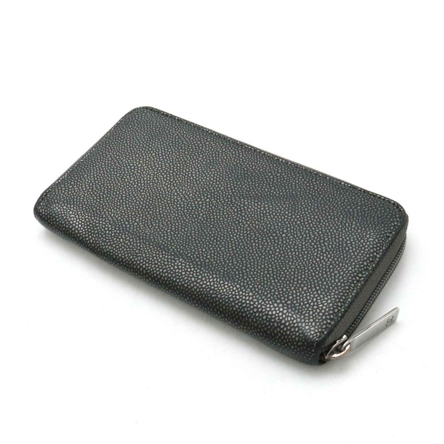 Chanel Metallic Gray Grained Calfskin Long Wallet (Bi-Fold) ()