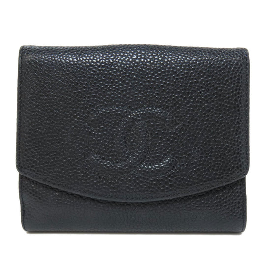Chanel Black Grained Calfskin Wallet (Bi-Fold) ()