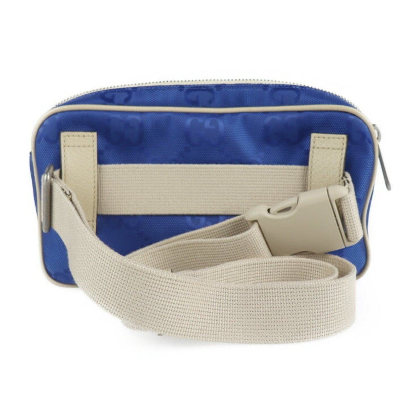 Gucci Beige Blue Nylon Leather Fanny Pack ()