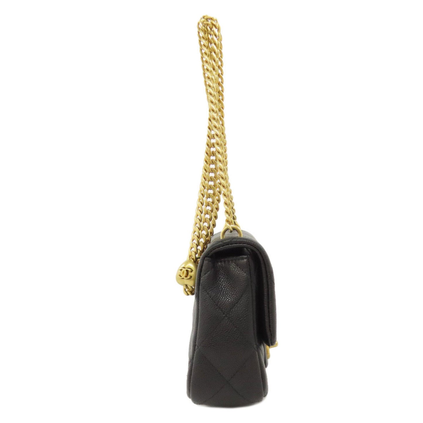 Chanel Black Caviar Leather Shoulder Bag ()